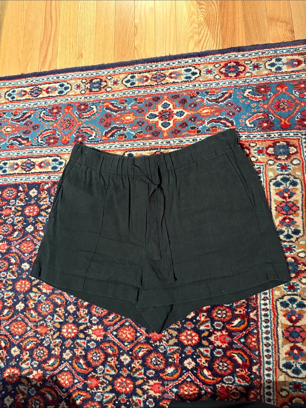 Babaton Black High-Waist Drawstring Shorts